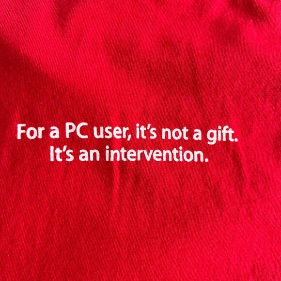 APPLE STORE T Shirt Unisex Women Red Macintosh iMac Employee Short Sleeve Tee S - Picture 9 of 15